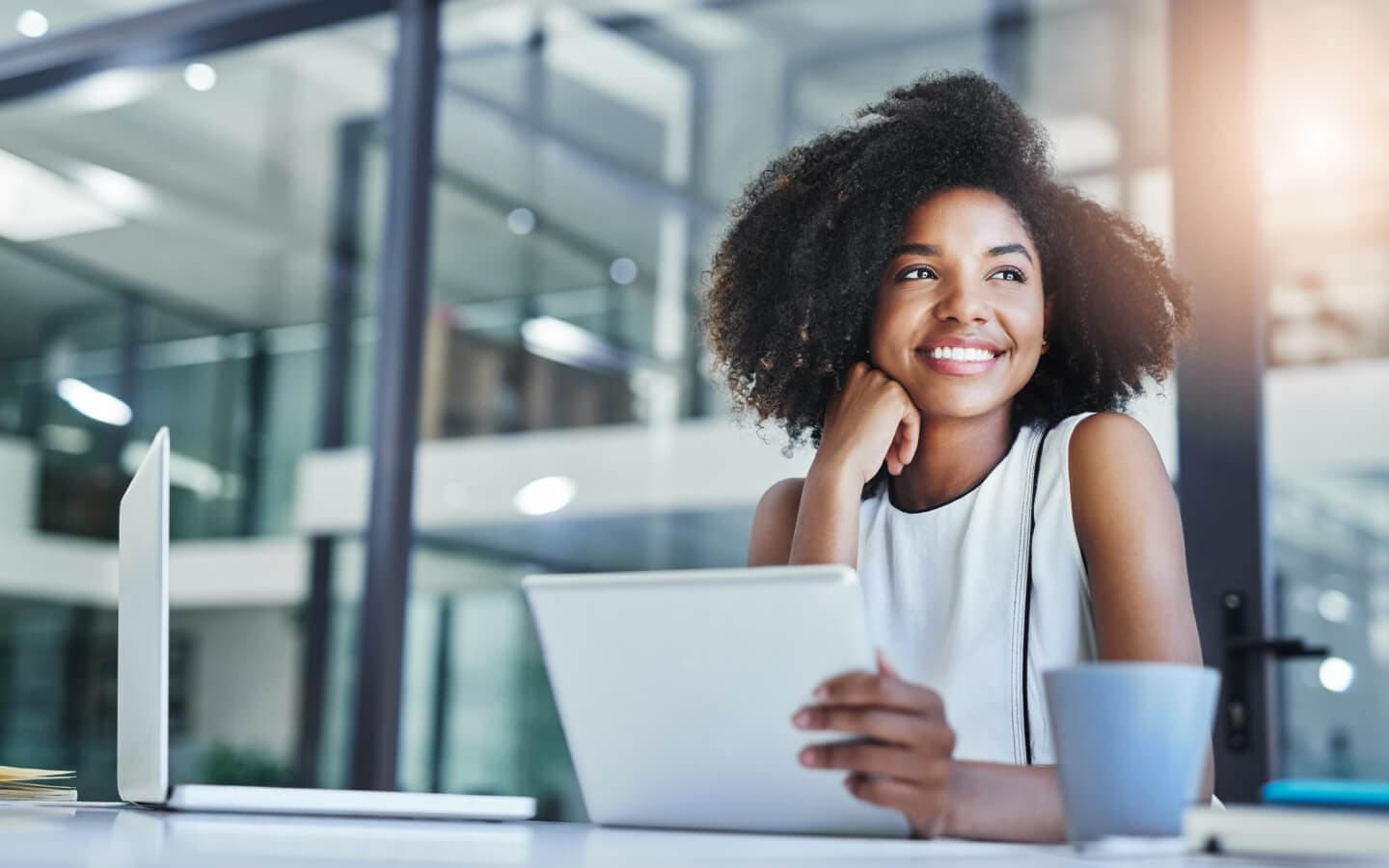 Cropped shot of an attractive young businesswoman working in her office.