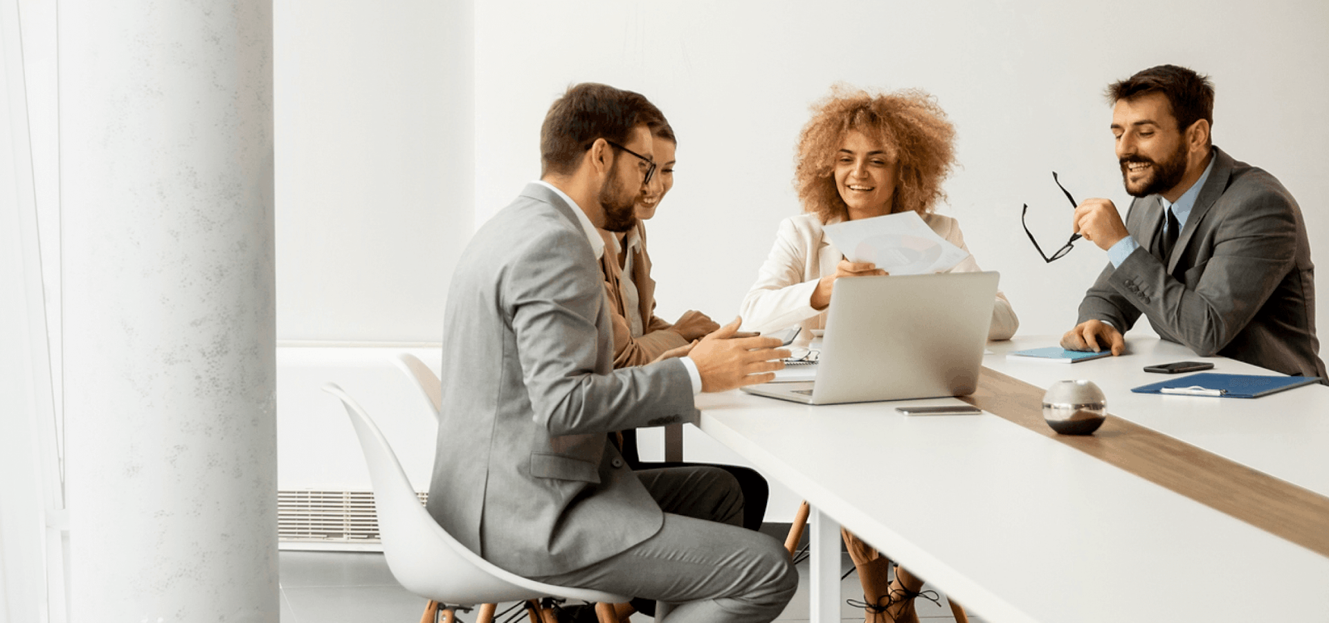 Group of multiethnic business people working together in the office.